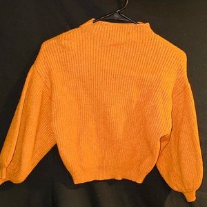 Forever 21 Orange/Yellow Medium Cropped Knitted Sweater